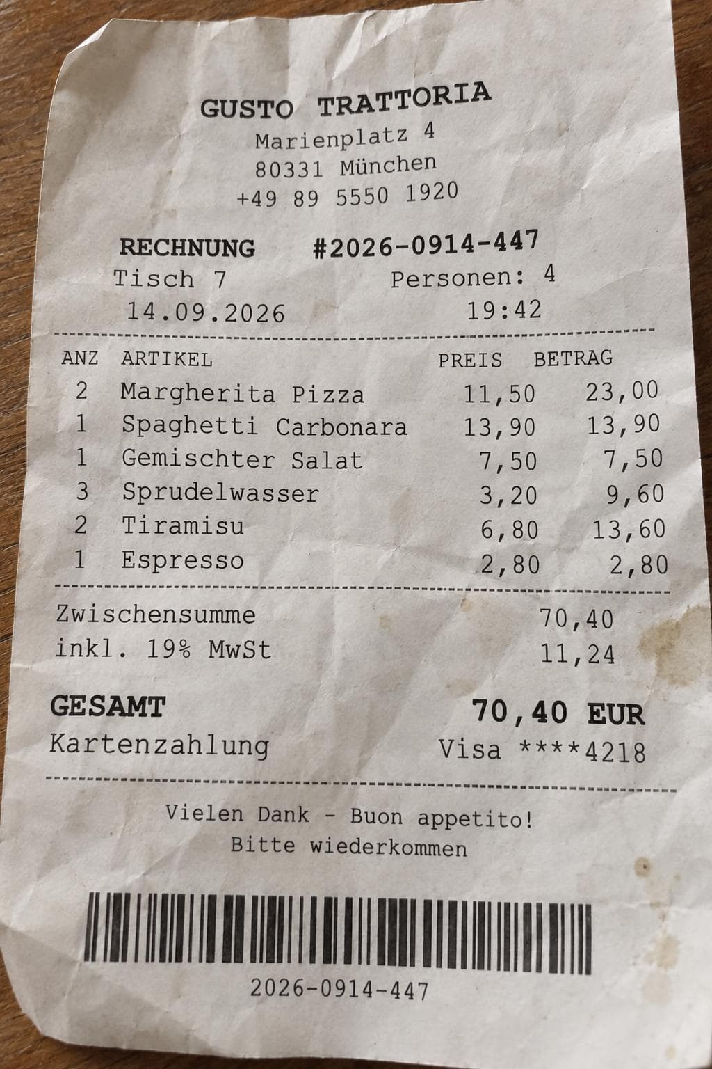 Kassenbeleg wird gescannt