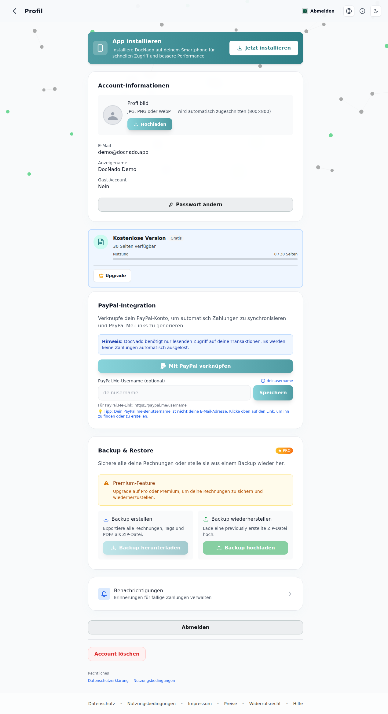 Login-Seite