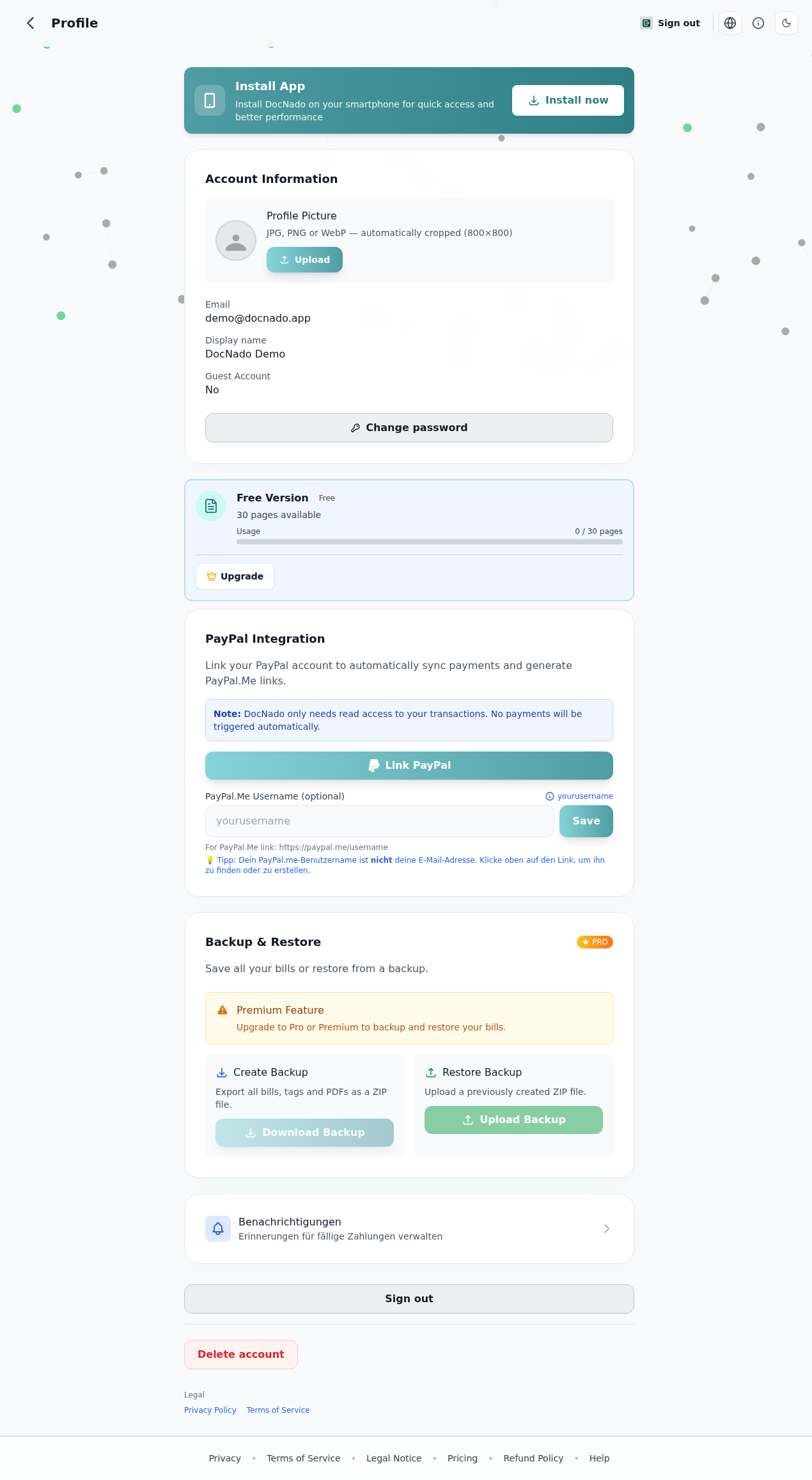 Security settings